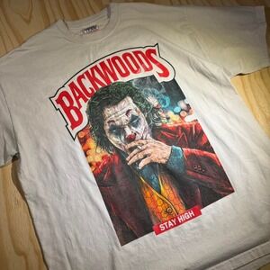 Pro Team Backwoods Stay High Joker Graphic T-Shirt Mens 2XL White‎ Heavyweight